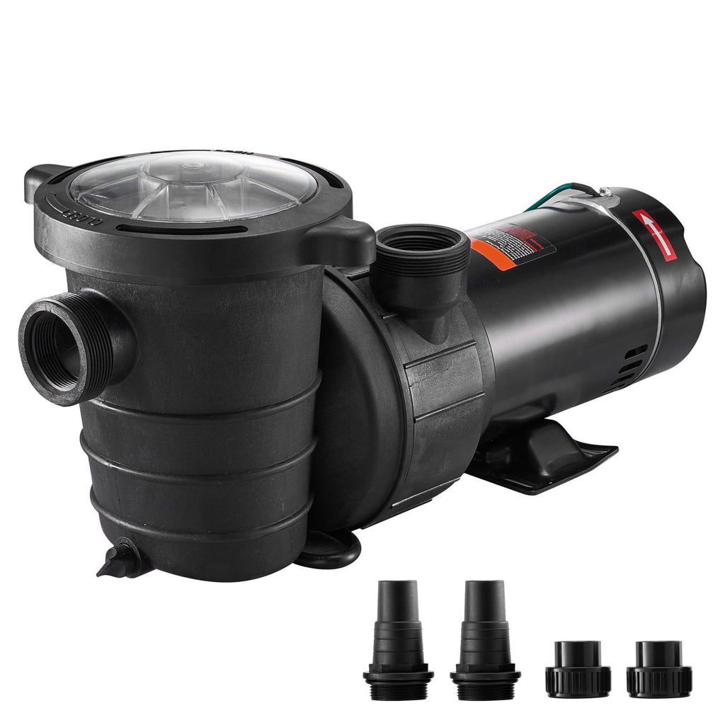 SKYSHALO Swimming Pool Pump, 1.5 HP 115 V, 1100 W Single Speed Pump for In/ Above Ground Pool w/ Strainer Basket, 5280 GPH Max. Flow, Certification of ETL for Security
