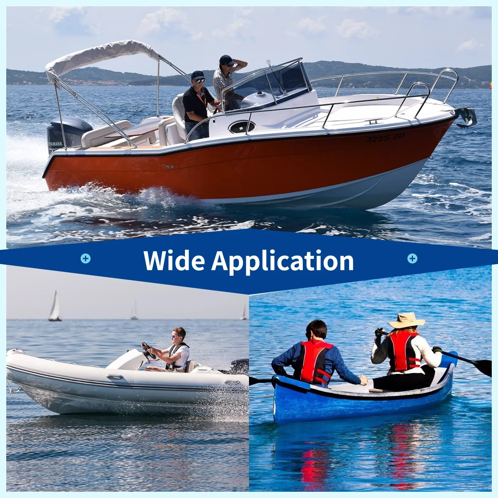 Marine Boat Rope Ladder, 3-Step Portable Rope Boarding Ladder, Folding Climbing Ladder for Inflatable Boat, Sailboat, Kayak, Canoeing, Motorboat