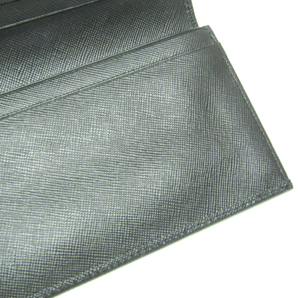 Pre-Owned Prada Saffiano 2M0836 People Leather Long Wallet (bi-fold) Dark (Good)