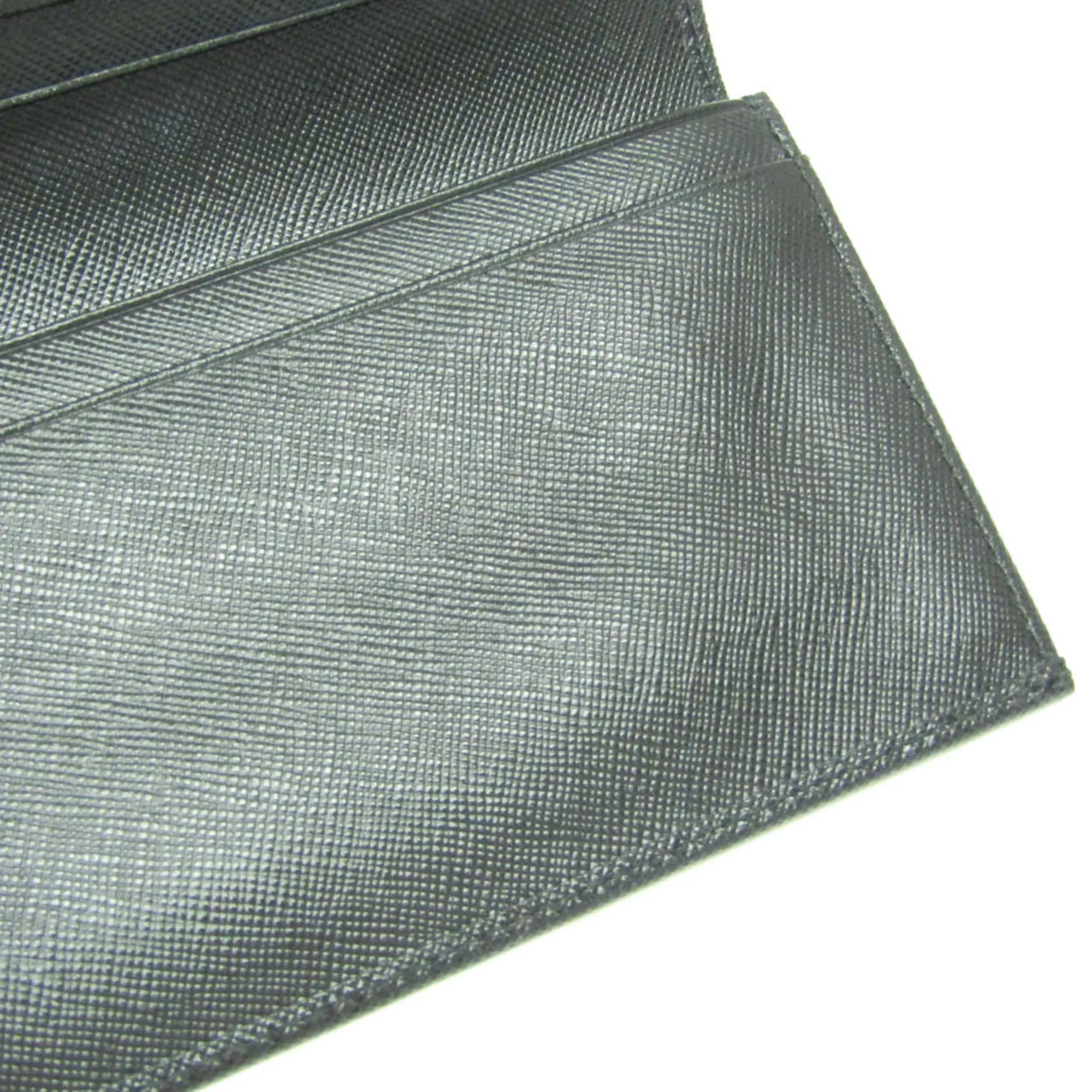 Pre-Owned Prada Saffiano 2M0836 People Leather Long Wallet (bi-fold) Dark (Good)