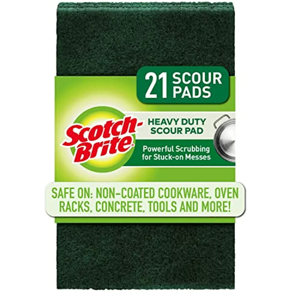 Scotch-Brite Heavy Duty Scour Pads, 21, Green