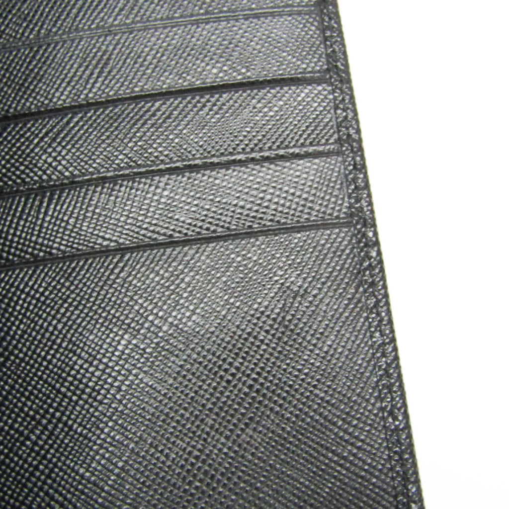 Pre-Owned Prada Saffiano 2M0836 People Leather Long Wallet (bi-fold) Dark (Good)