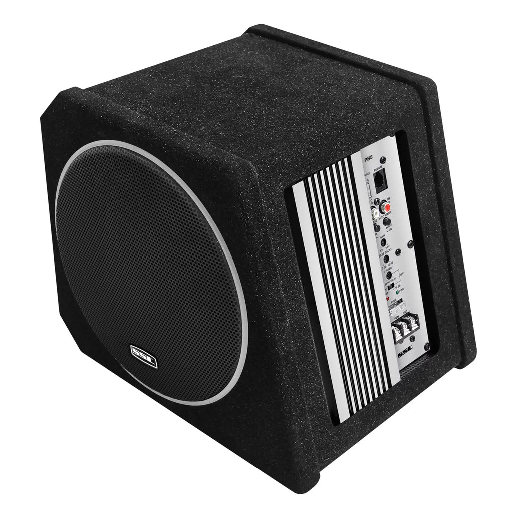 Sound Storm Laboratories PB8 8 Inch Amplified Powered Car Audio Subwoofer Package – Built-in Amplifier, Passive Radiator, Remote Subwoofer Control, For Truck, Boxes and Enclosures