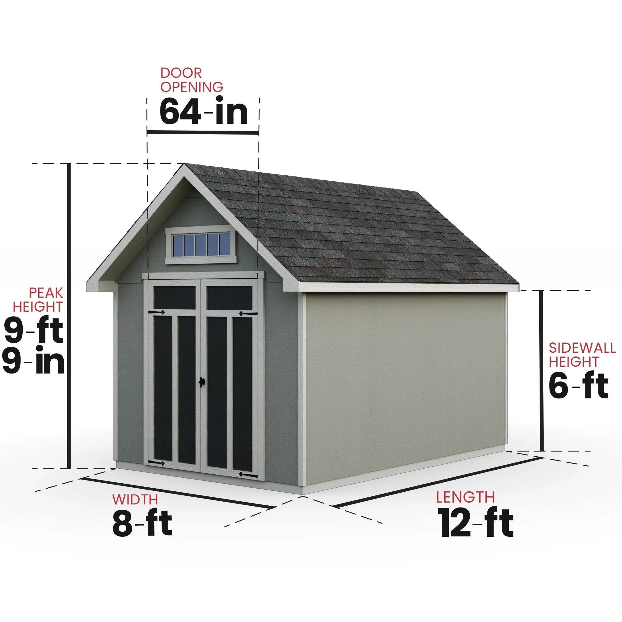 Handy Home Products Tribeca 8 ft. x 12 ft. Wood Storage Shed (Floor Included)