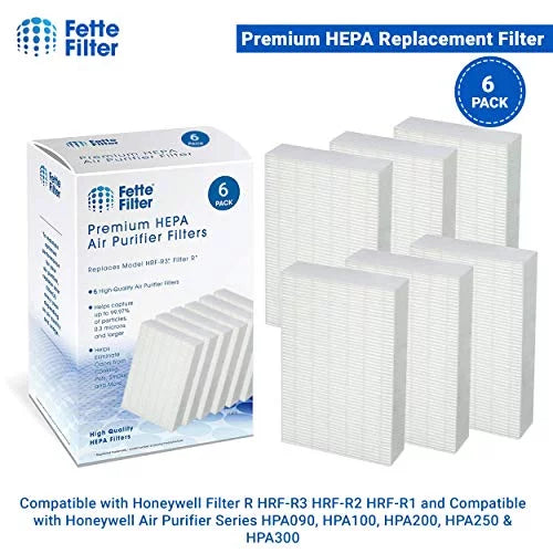 True HEPA Individuals Filter Pack Compatible with Honeywell Filter R HRF-R3 HRF-R2 HRF-R1 (Pack of 6)