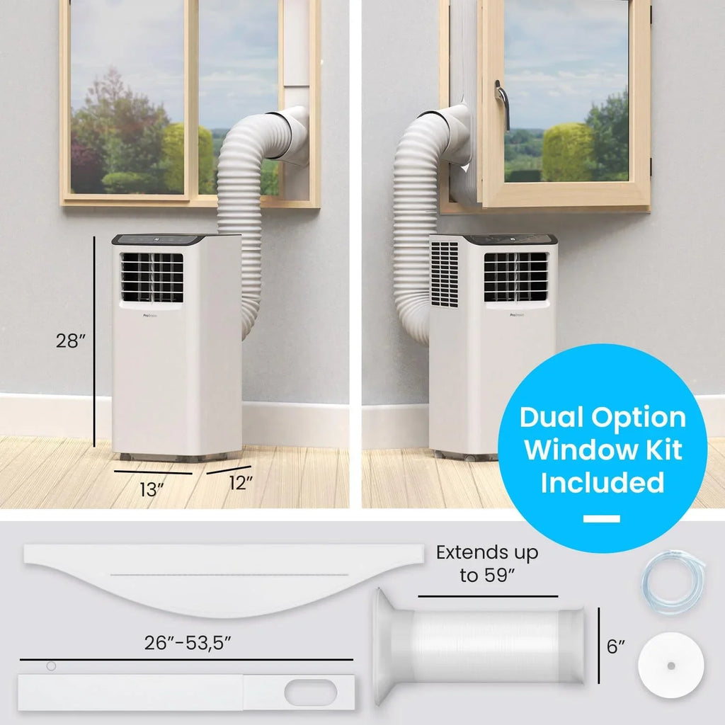 QCAI 4 in 1 Portable Air Conditioner for Room 10000 BTU 450SqFt Air Conditioning Unit, Smart Air Conditioner with Fan, Dehumidifier, Night, Timer, Window Venting Kit, Wifi Portable AC Unit