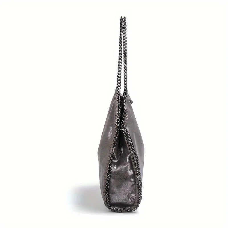 moocr Handbags Soft Leather Fashion Designer Top-Handle Casual Pocket Ladies Tote Portable Chain Large Shoulder Crossbody Shoulder Bags Dark Birthday Present