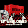 Container Nut EZY Wheels 6-Lug EZY Wheels Shipping Container Wheels + Trailer Tires + Shipping Container Jack Lug Combo, Made in USA, 5-Piece Bundle