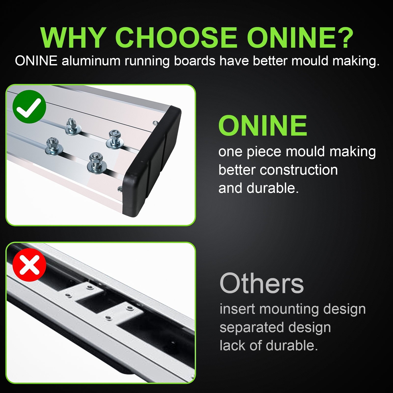 ONINE 6 Inch Chrome Running Boards Custom Fit 2019-2024 Dodge Ram 1500 New Body Crew Cab Aluminum Polished Side Step Nerf bar (Do Not Fit 2019-2023 Ram 1500 Classic)