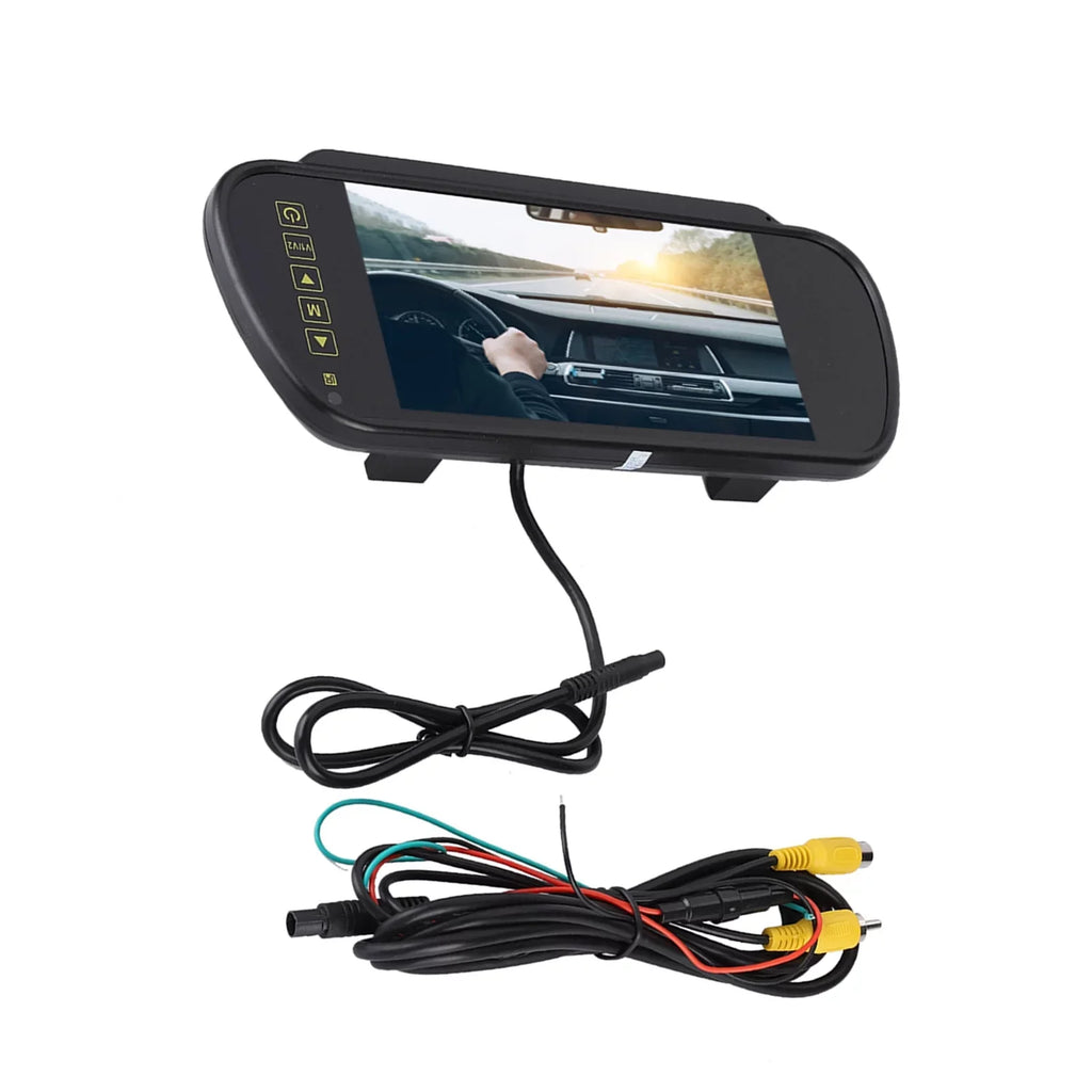 Lsaardth Car Rearview Mirror- 7inch Car Rearview Mirror LCD Auto Dimming Monitor Rear View Camera With Bracket
