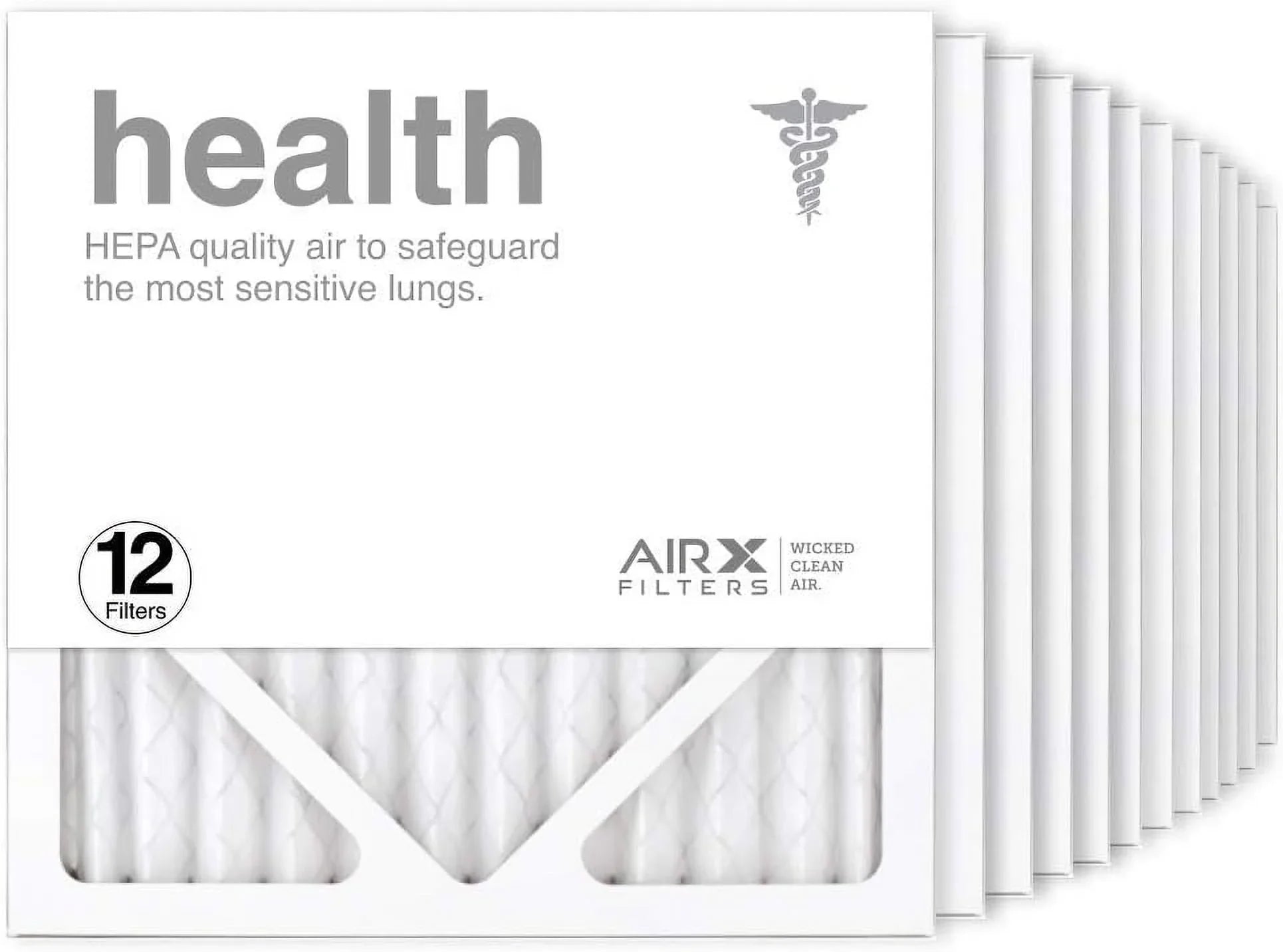 12X12x1 Air Filter MERV 13 Pleated HVAC AC Furnace Air Filter, Health 12-Pack, Made In The