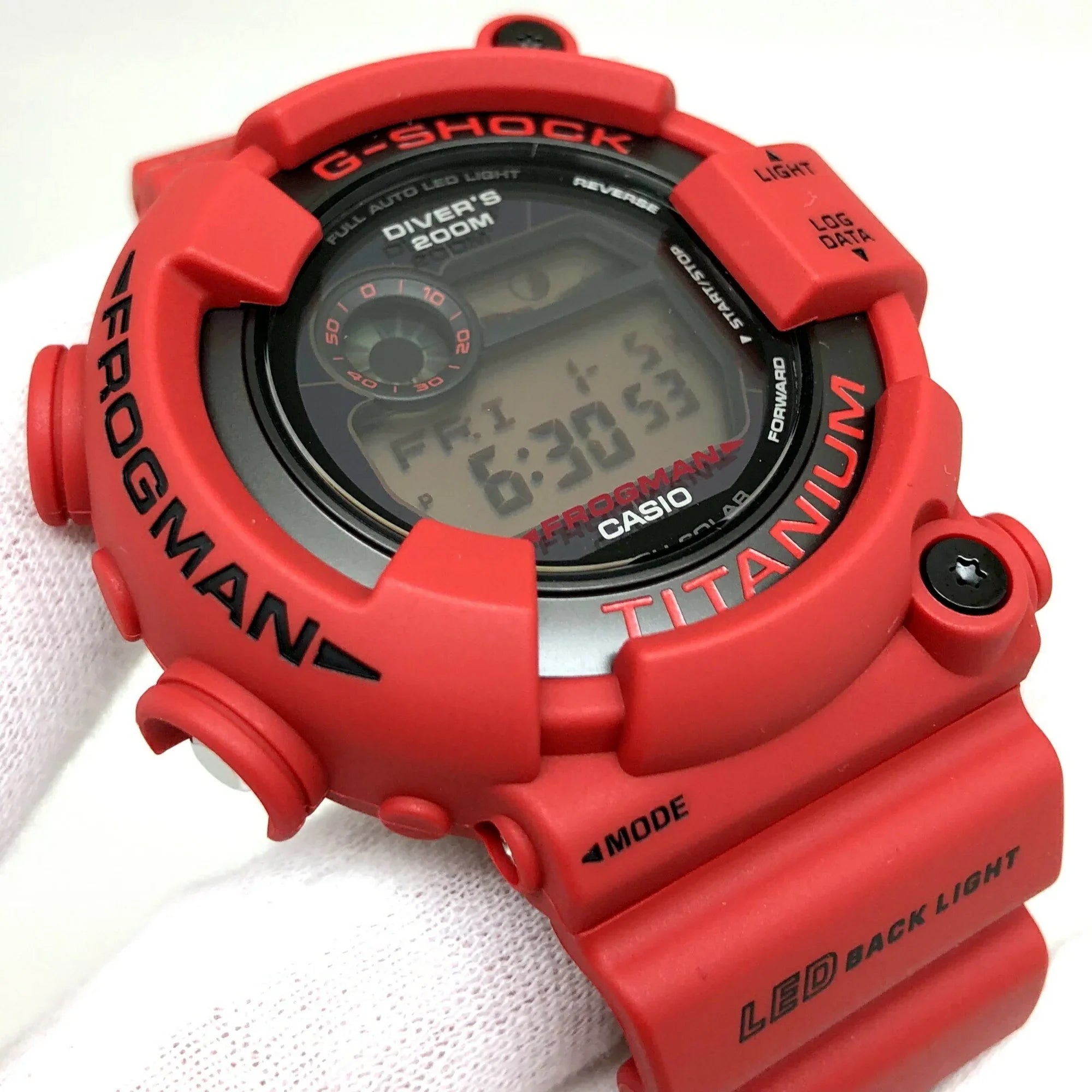 Pre-Owned CASIO Casio G-SHOCK Watch GW-8230NT-4JR FROGMAN 30th Anniversary Reprint Model Red Digital Tough Solar People ITWD1QAESCTM (Good)