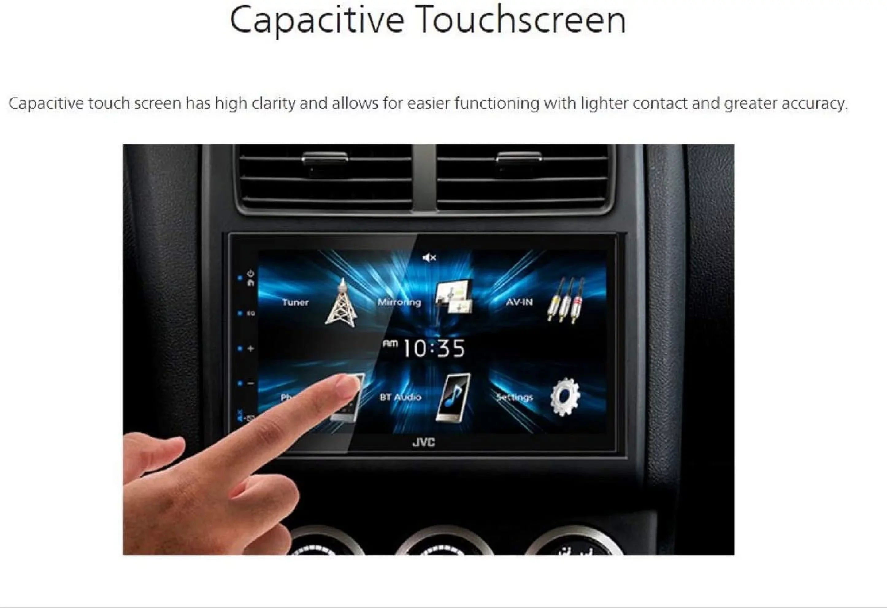 JVC KW-M150BT Bluetooth Car Stereo Receiver with USB Port 6.75" Display Radio MP3 Player Double DIN + Absolute Camera