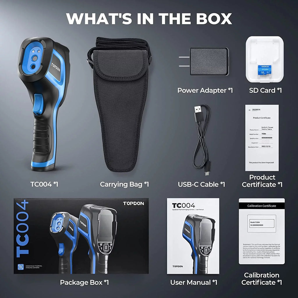 TOPDON TC004 Thermal Imaging Camera 256 x 192 IR High Resolution 12-Hour Battery Life Thermal Camera Handheld Infrared Camera