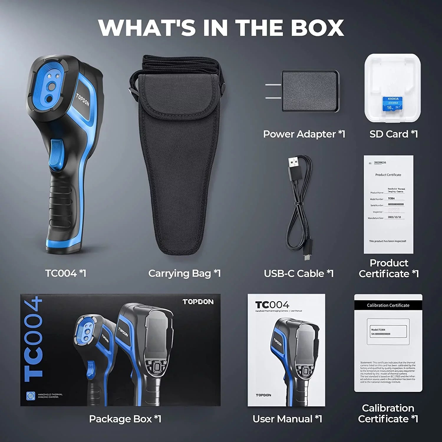TOPDON TC004 Thermal Imaging Camera 256 x 192 IR High Resolution 12-Hour Battery Life Thermal Camera Handheld Infrared Camera