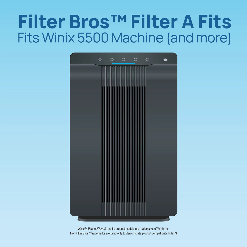 Filter Bros HEPA Individuals Filter A Compatible with Winix 115115 Plasmawave Series Home Air Purifiers 6300, P300, 5300, 5500, 5500-2, 5300-2, 6300-2, 9500, C535