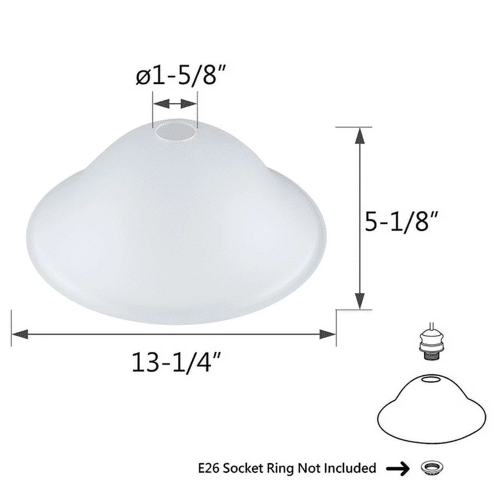 Aspen Creative 23144-11, Frosted Traditional Glass Shade for Medium Base Socket Torchiere Lamp, Swag Lamp and Termination Diameter x 5-1/8" Height.