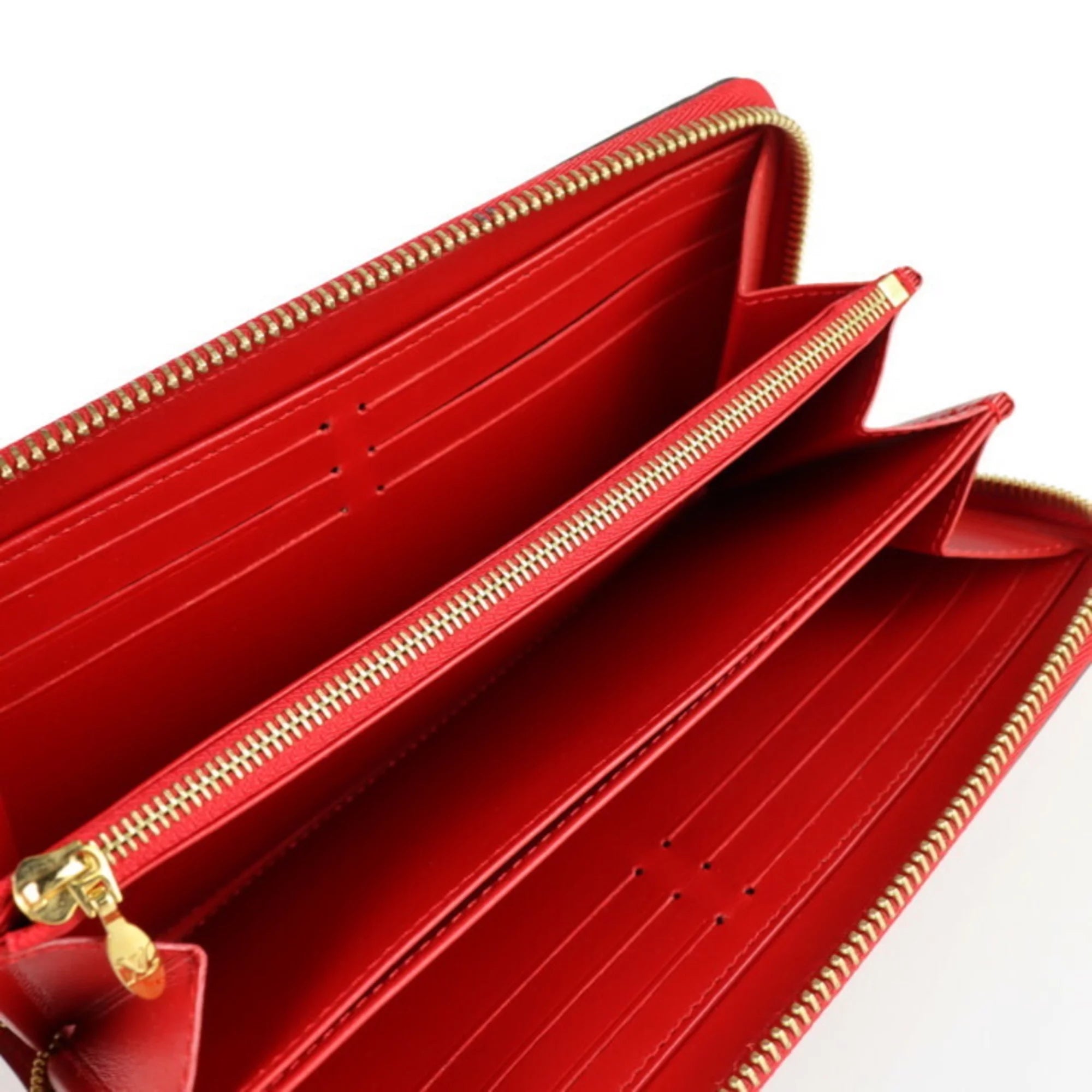 Pre-Owned LOUIS VUITTON Louis Vuitton Zippy Wallet Long M90417 Vernis Series Round Zipper (Good)