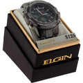 Elgin Adult Male Analog Digital Watch with Crystals in Gun Metal (FG160012GN)
