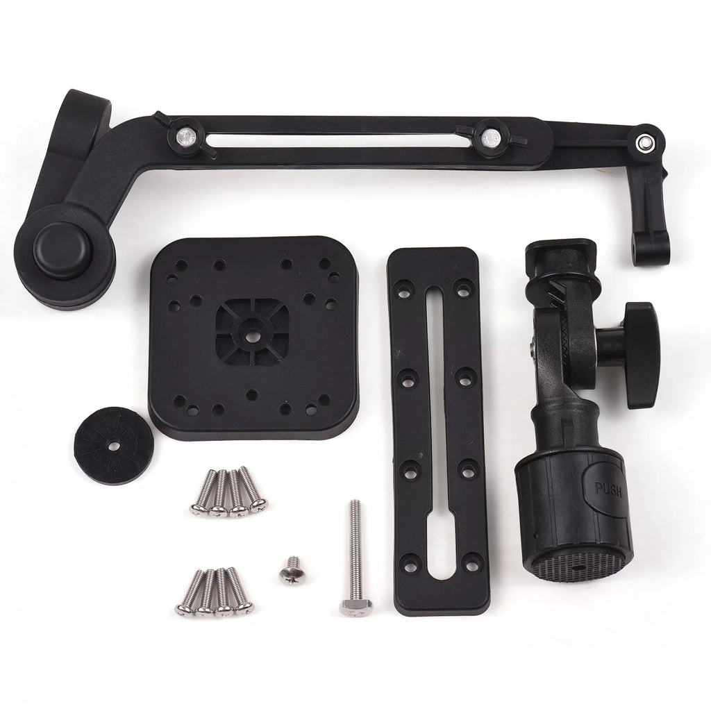 Tomshoo Durable Kayak Boat Transducer Mounting Arm, Fish Finder Mount Base Adapter, 360 Degree Swivel