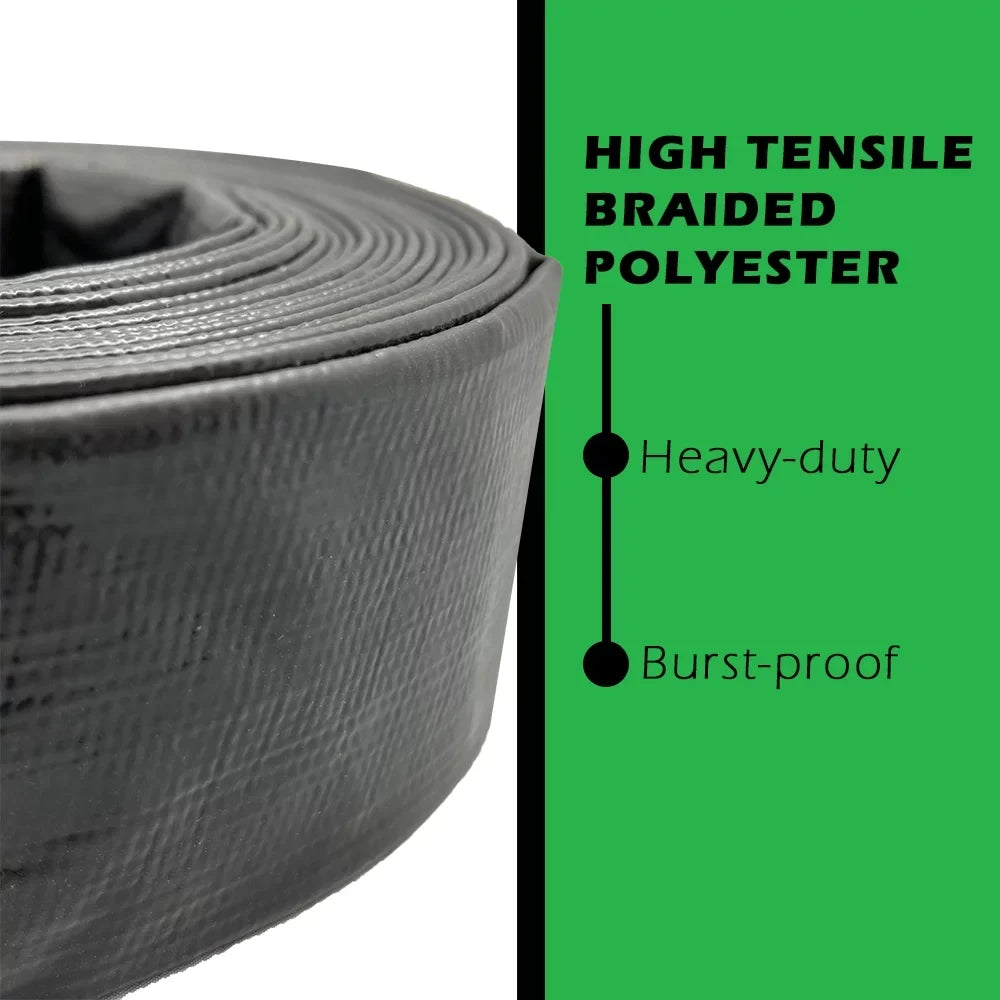 Primal Accessories Backwash Hose 2 inch x 100 feet Commercial Grade Midnight 3 Bar / 43.5 psi