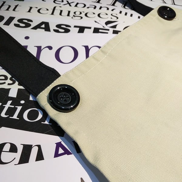 Once Bitten Twice Shy Art Deco Fashion Apron Adjustable Bib Cotton Linen BBQ Kitchen Pocket Pinafore