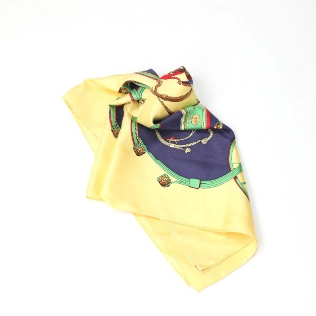 Pre-Owned HERMES SPRINGS Carre90 Hermes Yellow Scarf (Good)