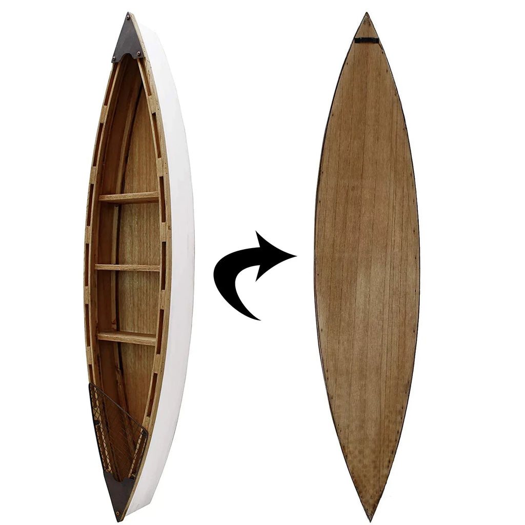 Nautical Wood Boat Shelf Wall Decor Hanging Row Boat Shelf Home Decor