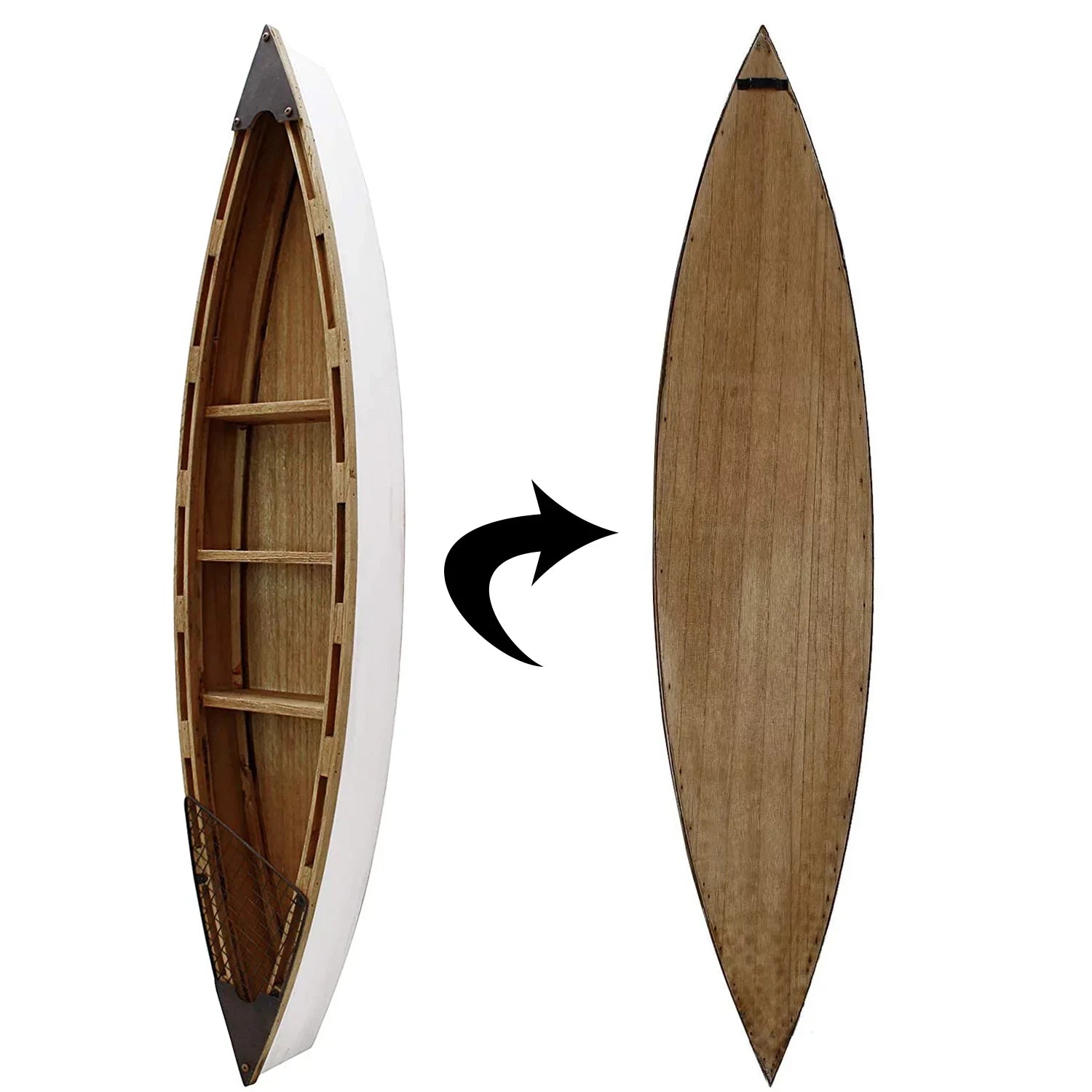 Nautical Wood Boat Shelf Wall Decor Hanging Row Boat Shelf Home Decor