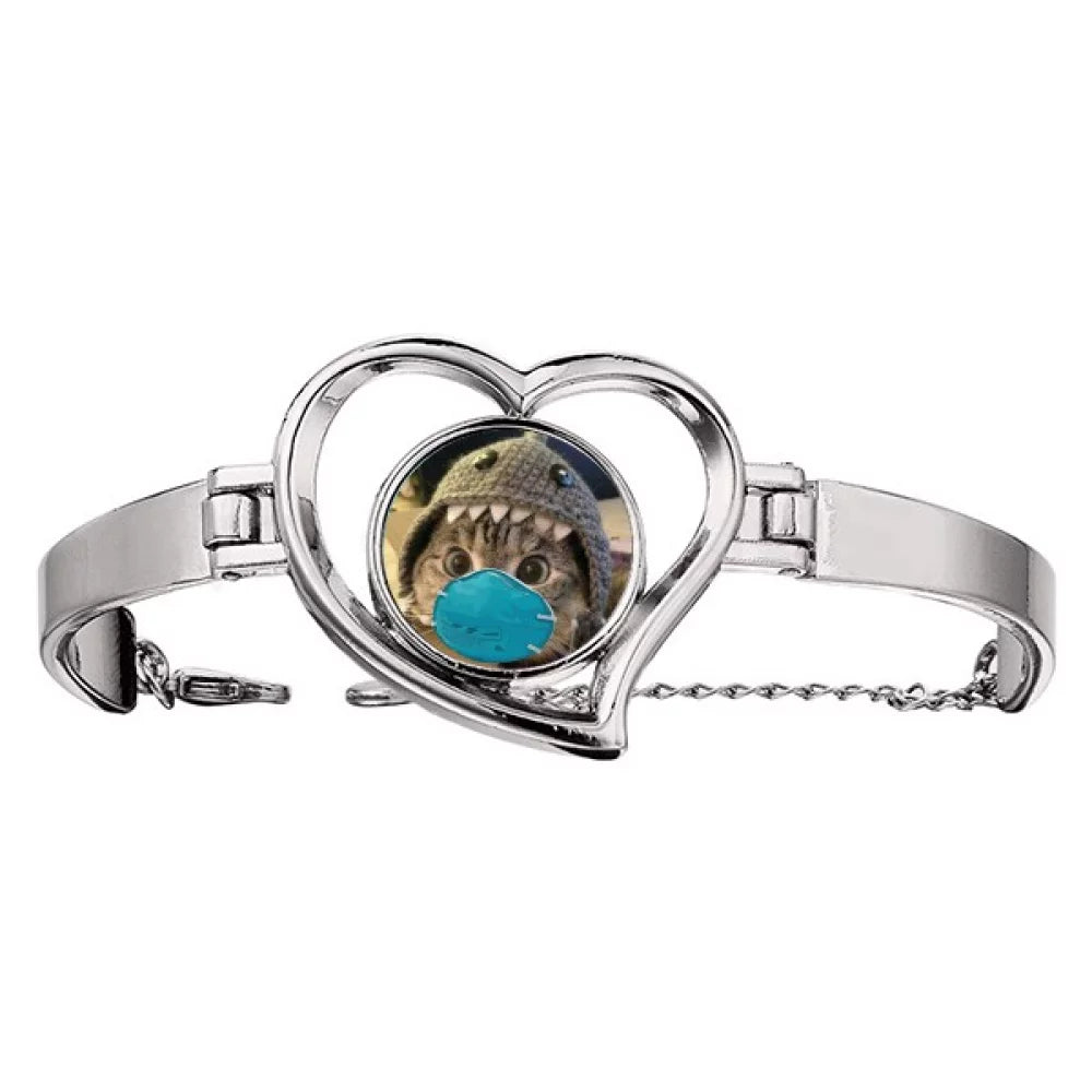 Cub Cherub Expression Face Sorrowful Bracelet Heart Jewelry Wire Bangle