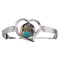 Cub Cherub Expression Face Sorrowful Bracelet Heart Jewelry Wire Bangle