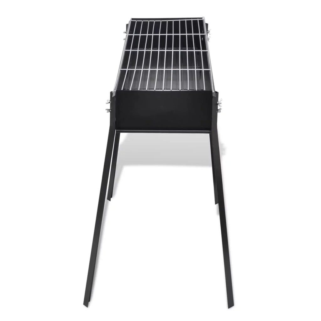 Anself Charcoal BBQ Stand Steel Barbecue Grill Midnight for Camping Cooking, Grilling, Smoking, Picnic, Hiking, Party, Garden, Patio 29.5 x 18.5 x 30 Inches (L x W x H)