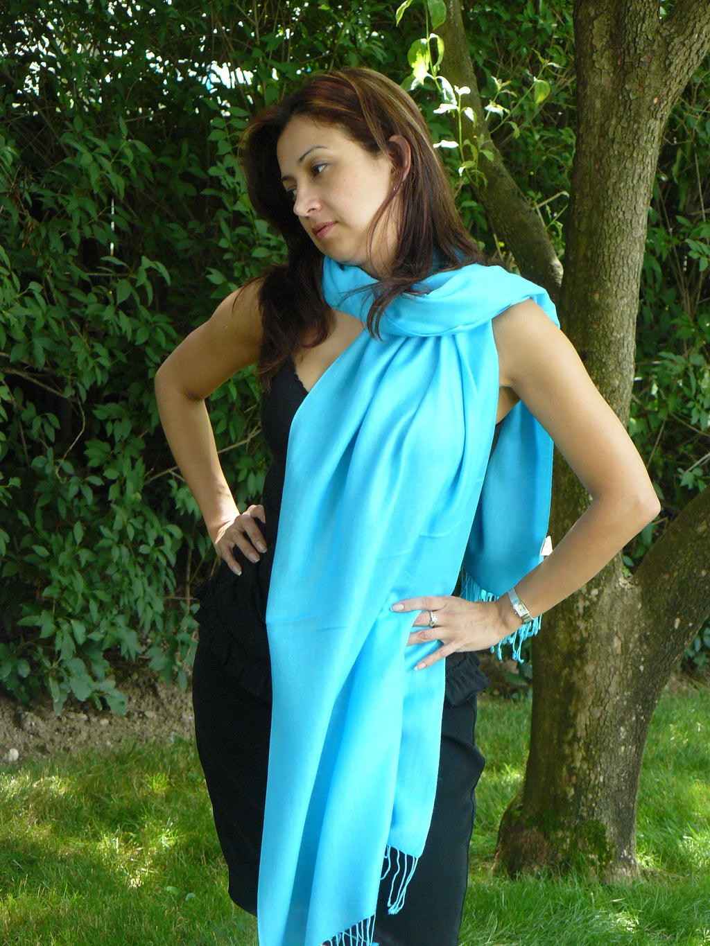 Scarf/Scarves/Shawl/Shawls/Stole/Wrap/Pashmina Scarf/Pashmina Shawl/Cashmere/Cashmere Scarf/Wool/Silk (Turquoise)