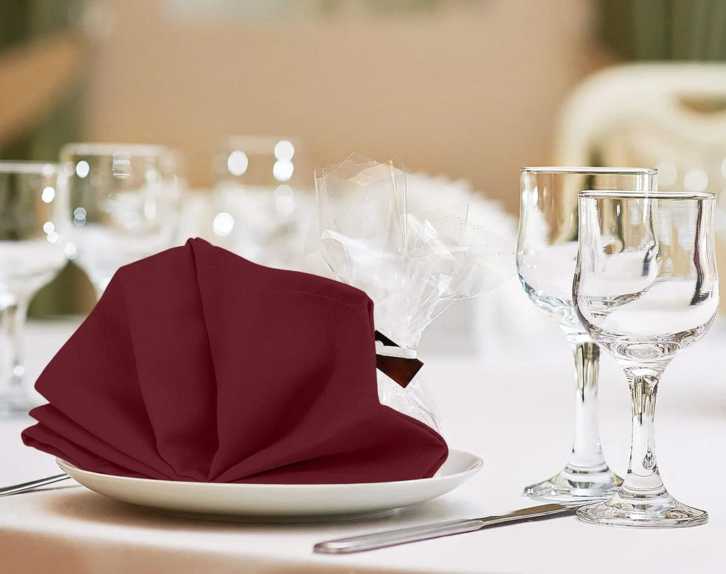 Utopia Kitchen Burgundy Cloth Napkins [12 Pack, 18x18 Inch] Cotton Final Point Washable and Reusable Table Dinner Napkins for Hotel, Lunch, Restaurant, Weddings, Event and Parties 18x18 Inch Burgundy