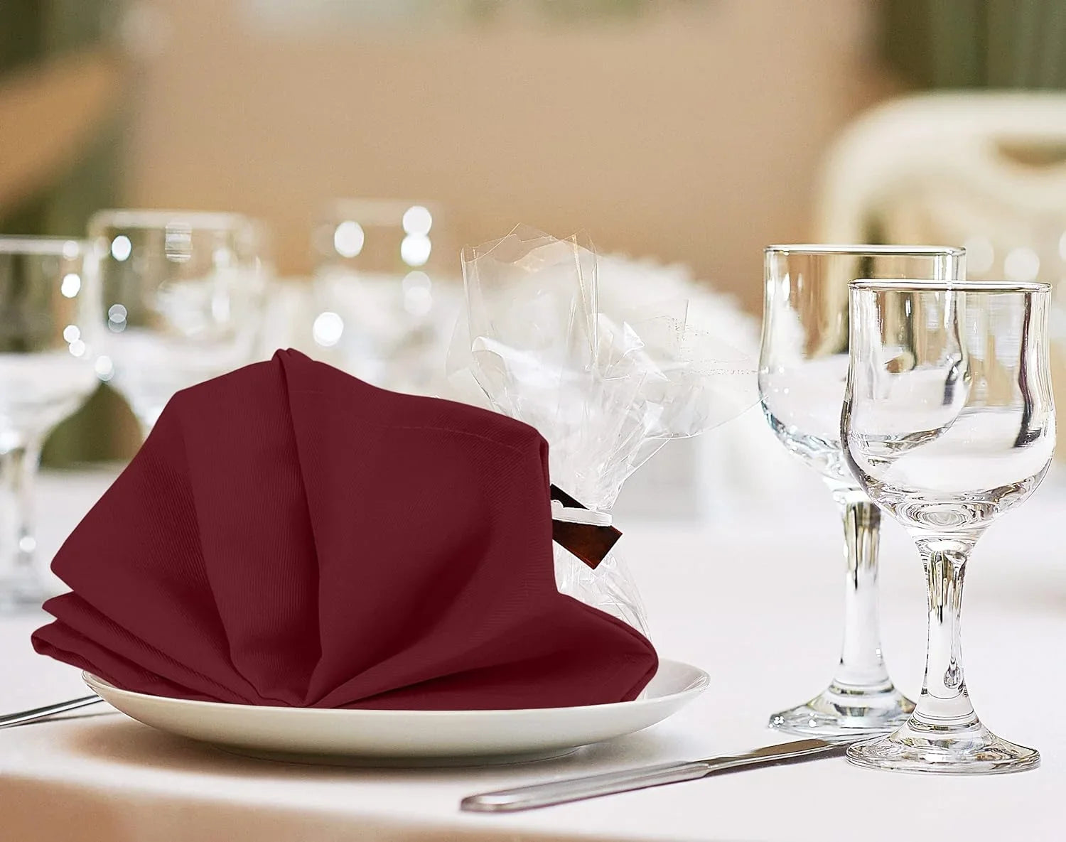 Utopia Kitchen Burgundy Cloth Napkins [12 Pack, 18x18 Inch] Cotton Final Point Washable and Reusable Table Dinner Napkins for Hotel, Lunch, Restaurant, Weddings, Event and Parties 18x18 Inch Burgundy