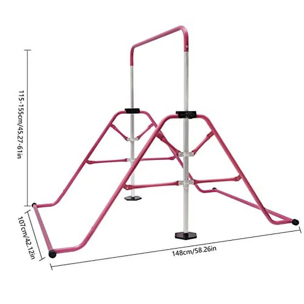 GNJINX Adjustable Height Gymnastics Bars for Kids, Folding Horizontal Junior Training Bar, Expandable and Height Adjustable - Home Gymnastics Individuals