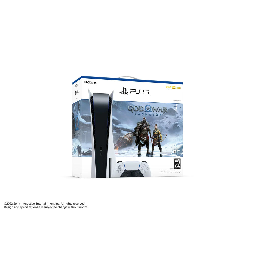 2022 Newest PlayStation_PS5 Gaming Console Disc Version Bundle with God of War Ragnark / Silicone Controller Cover Skin