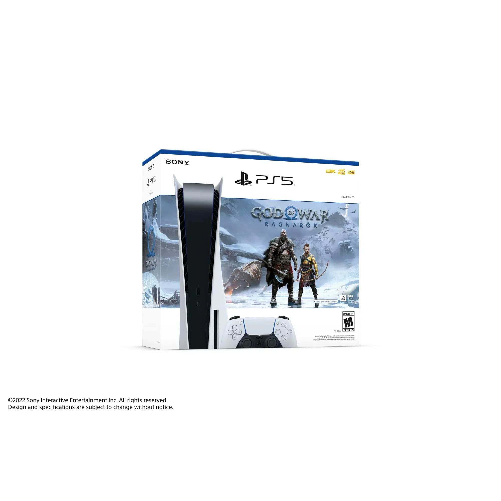 2022 Newest PlayStation_PS5 Gaming Console Disc Version Bundle with God of War Ragnark / Silicone Controller Cover Skin