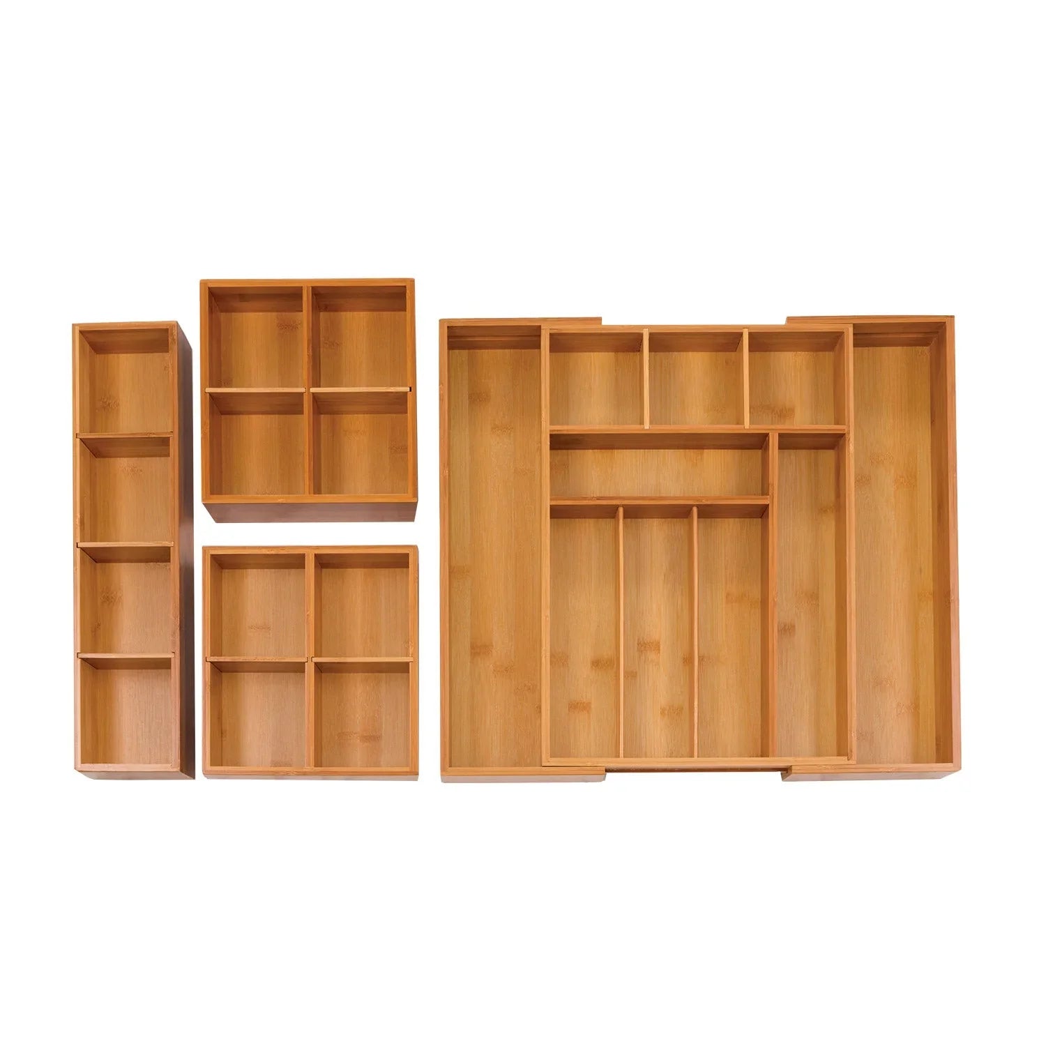 Classics 4-Piece Expandable Bamboo Drawer Organizer Set