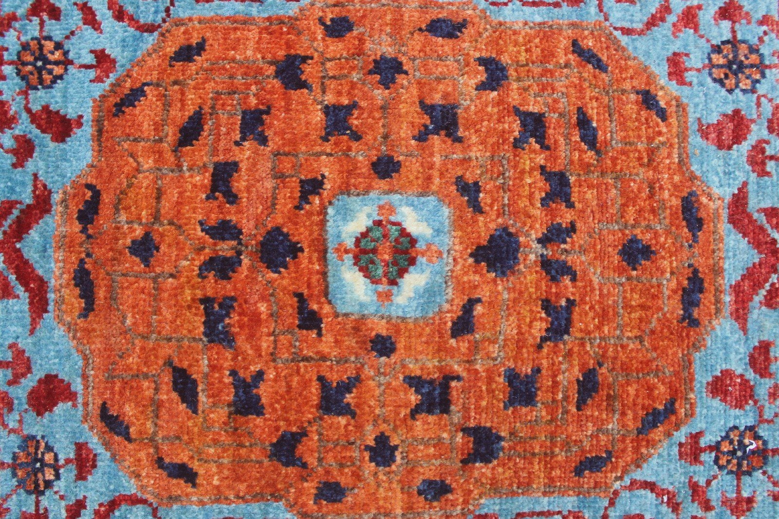 Aria Marwin Blue/Red Rug, 9'10" x 13'9"