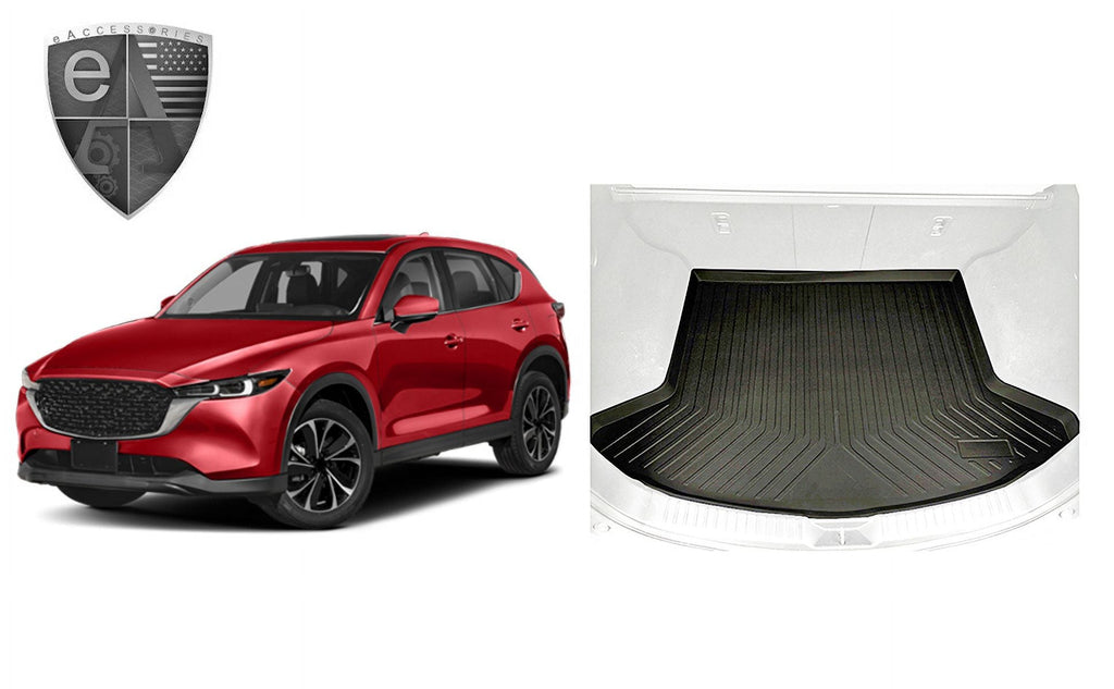 EACCESSORIES EA Cargo Liner – Trunk Mat for Mazda CX-5 CX5 2017-2023 – Weather-Resistant Trunk Mats for Cars with Raised Lip – Non-Slip Car Trunk Mat Rubber – Easy to Install – Laser Pre-Cut Design