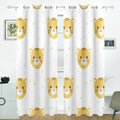 POPCreation Flat Cartoon Tiger Heads Pattern Window Curtain Ebony Curtains Darkening Thermal Blind Curtain for Bedroom Living Room,2 Panel (52Wx84L Inches)