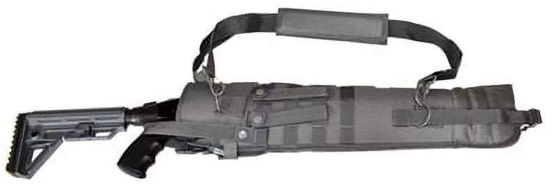 Trinity Short Barrel Scabbard Ebony molle Crossbody ATV Motorcycle Truck Military Hunting Tactical Soft Bag Padded 25 inches Gray.