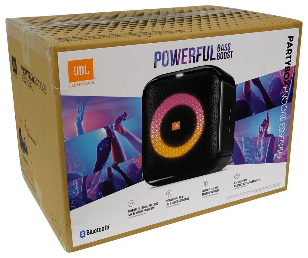 JBL Partybox Encore Essential Portable Compact Party Speaker w LED + Microphone