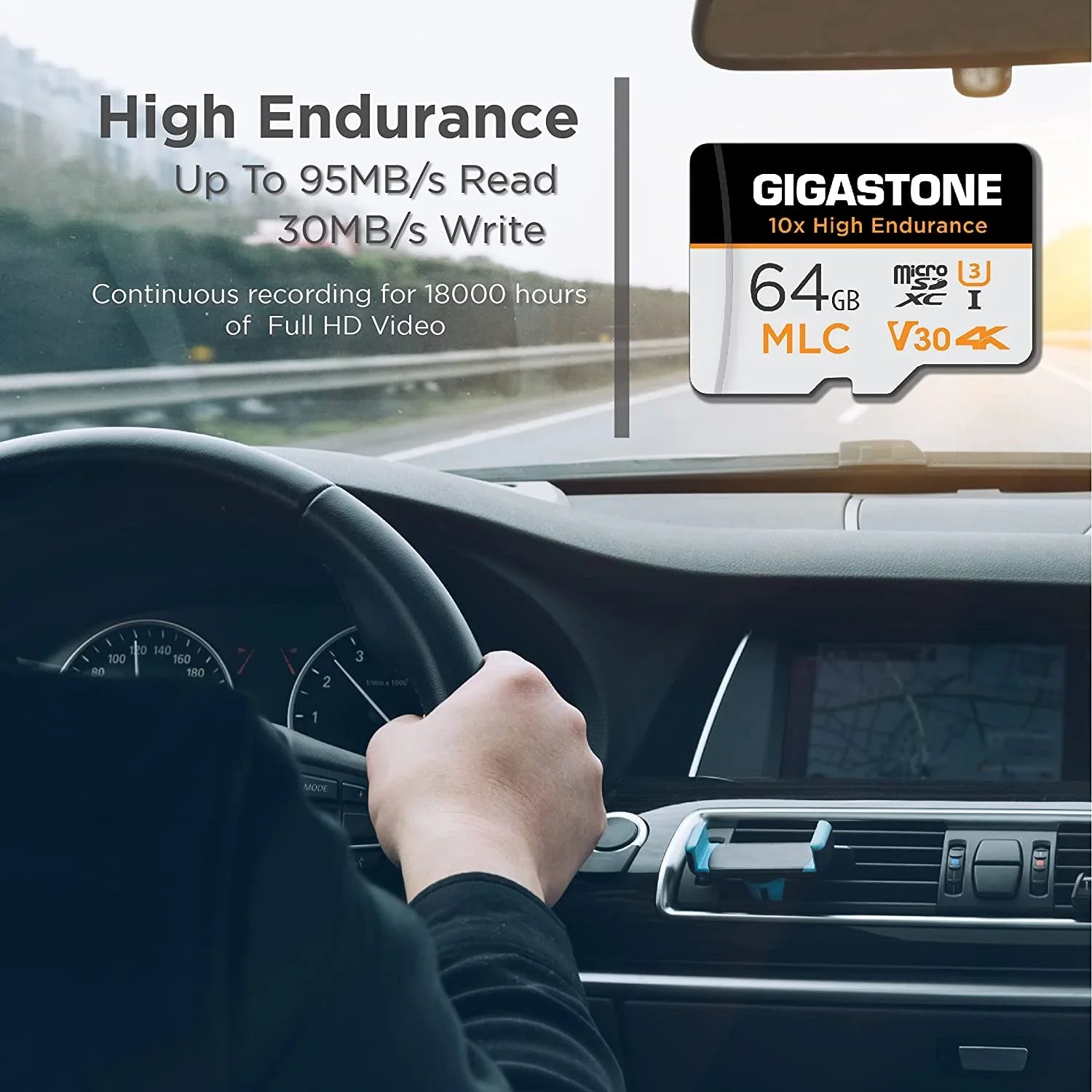 Gigastone 64GB MLC Micro SD Card, 10x High Termination (MLC) 4K Video Recording, Security Cam, Dash Cam, Surveillance Compatible 100MB/s, U3 C10, 2 Pack (2x64GB)