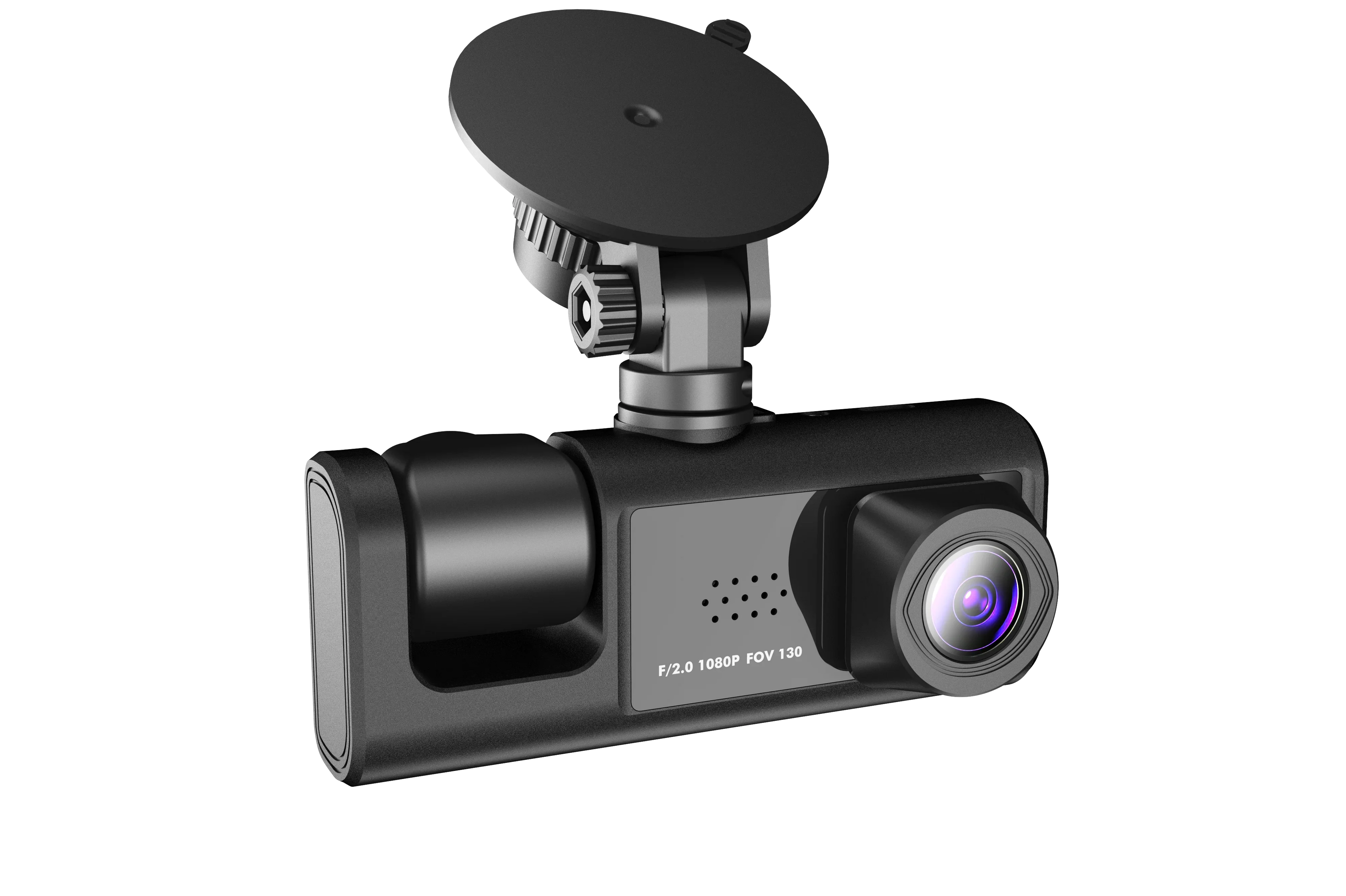 3 Channel Dash cam, 2-inch Screen Driving Recorder, High-Definition 1080P, Night Vision, Loop recording, Motion Detection, G-Sensor +32 GB SD Card