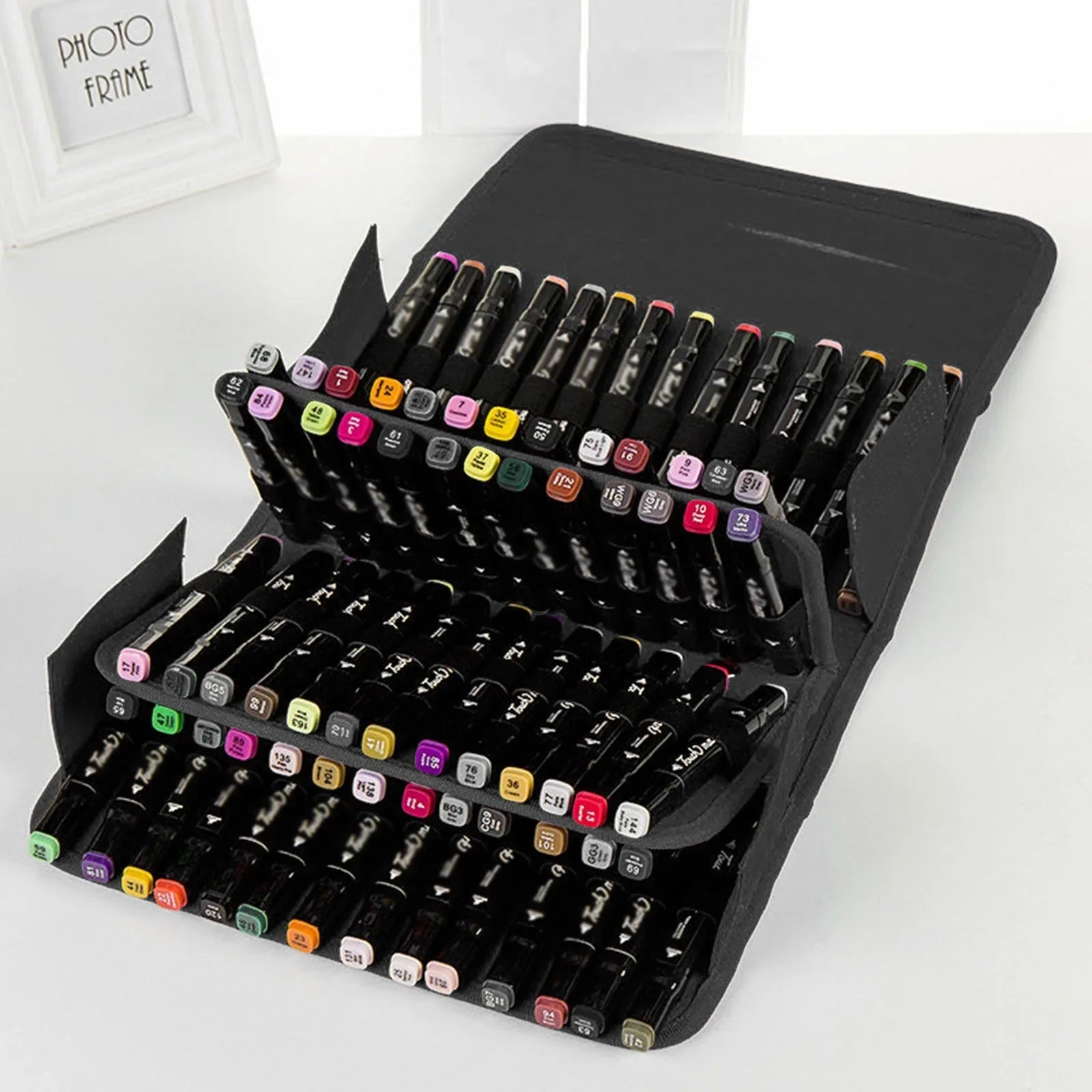 S SERENABLE Marker Carrying Case Marker Pen Case 80 Slots Portable Professional Sketch Storage Bag Pencil Case for Painter Boy Adult Girl
