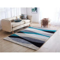 Amazing Rugs AC1024-57 5 x 7 ft. Aria Collection Soft Pile Hand Tufted Shag Area Rug in Grey & Turquoise