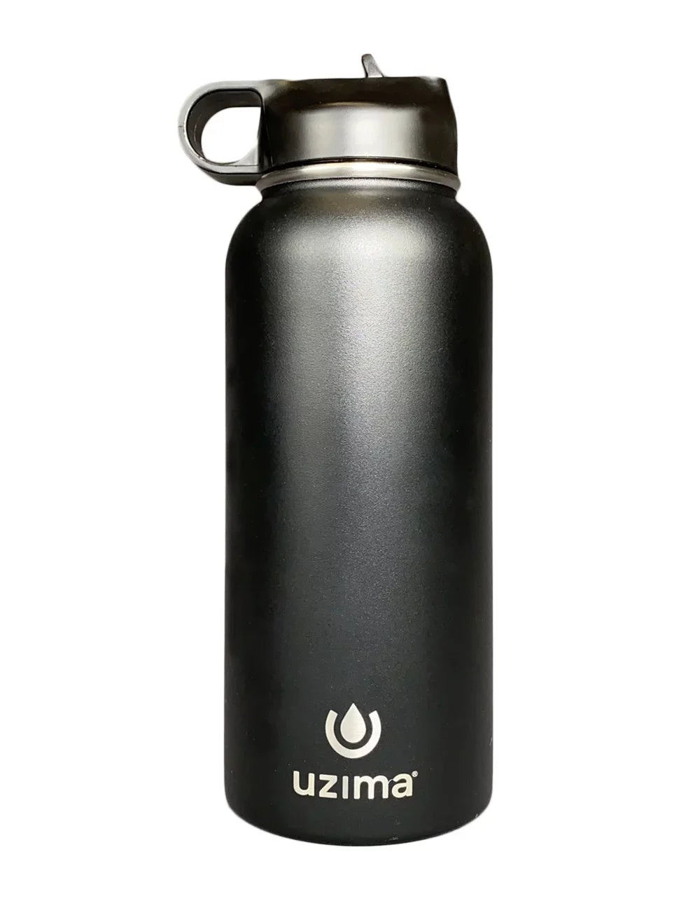 Uzima - Z-Source Filtered Water Bottle for Hiking, Backpacking, Camping, and Travel. Water Purification on the Go. Large 32oz Capacity with Double-Walled Stainless Steel Exterior. Midnight