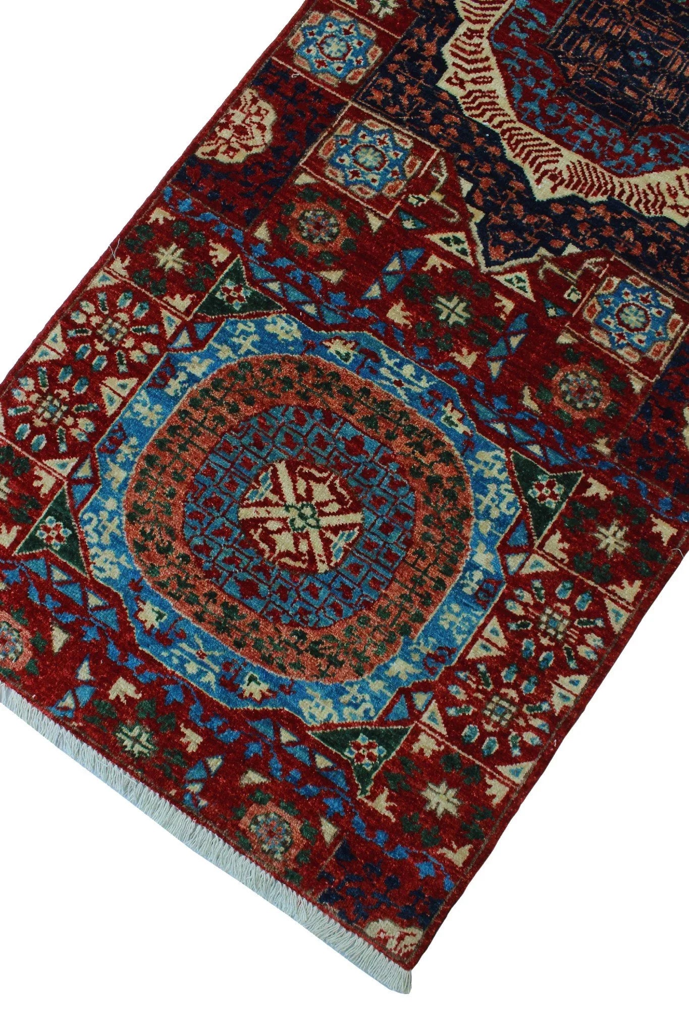 Aria Freda Red/Blue Runner, 2'8" x 14'11"